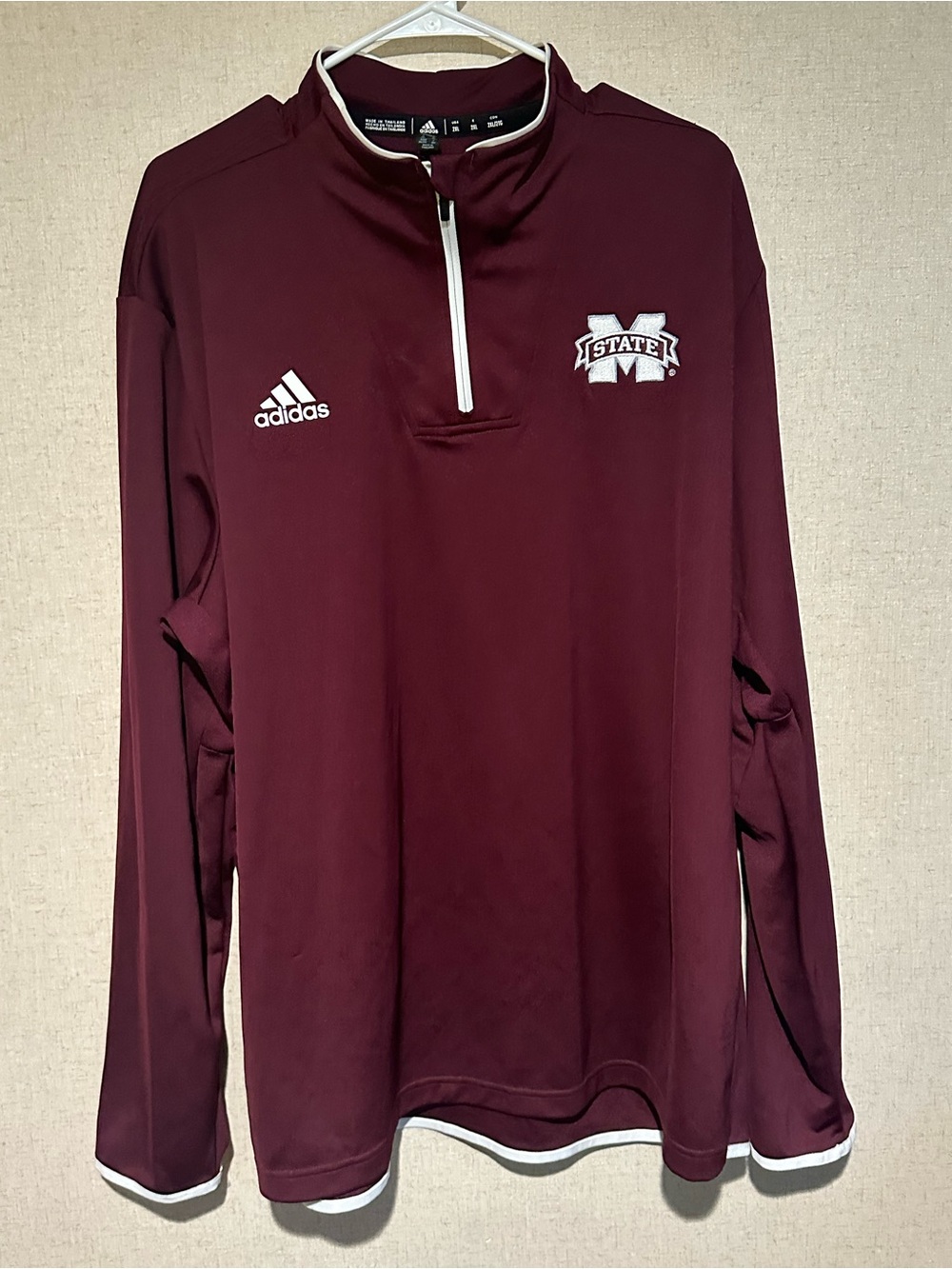 Adidas 2XL Mississippi State Maroon Sideline Aeroready Quarter-Zip Pullover